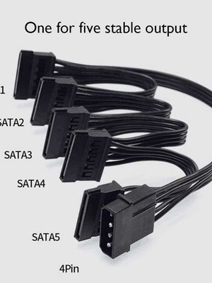 Καλώδιο διακλάδωσης Molex σε 5 SATA νέο