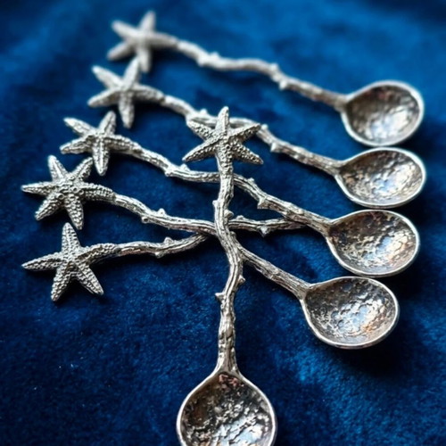 Antique coffee spoons set of 6 with starfish design new