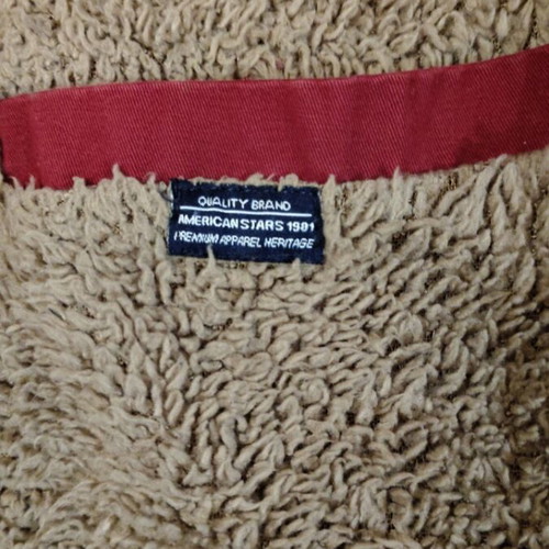 Parka jacket Large used, burgundy with hood and fluffy lining