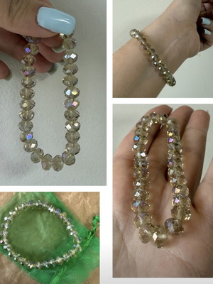 Bracelet holographic crystal handmade in Greece new