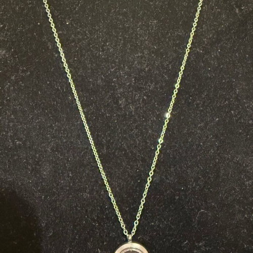 Faux Small Pendant used, silver color steel with crystals