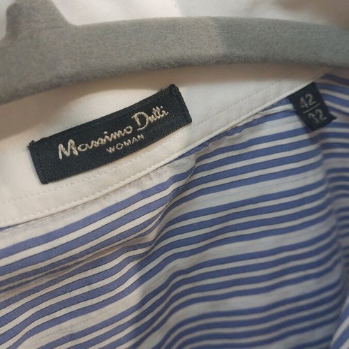 Massimo Dutti Striped Shirt Used, Size M, White-Blue