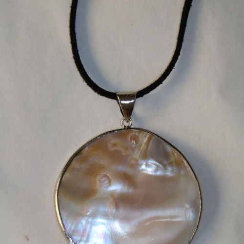 Rare mother of pearl shell pendant with 925 silver Nature Ocean SBTS038B new