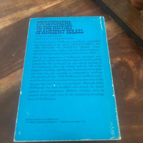Prolegomena to the history of ancient Israel like new