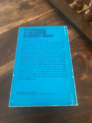 Prolegomena to the history of ancient Israel like new