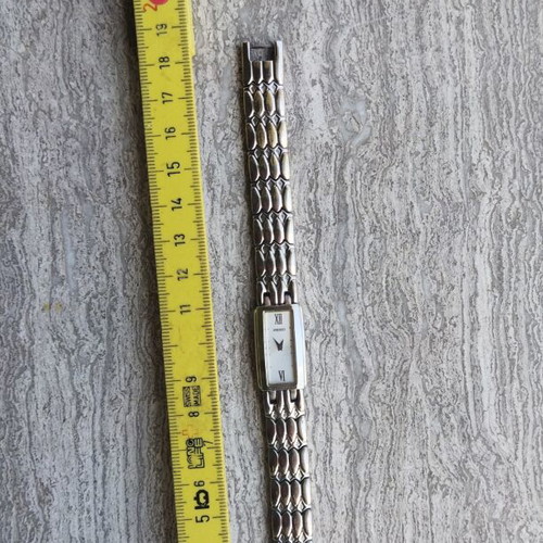 Seiko Tank women's watch like new, white and silver bracelet