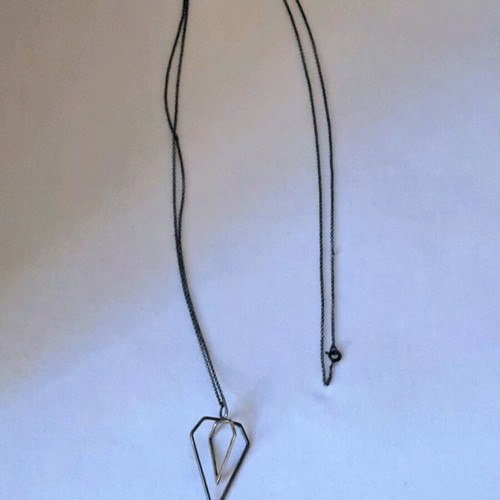 Geometric Silver Necklace 925 with Oxidized Chain like new