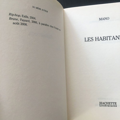 Les Habitants by Mano used, French novel