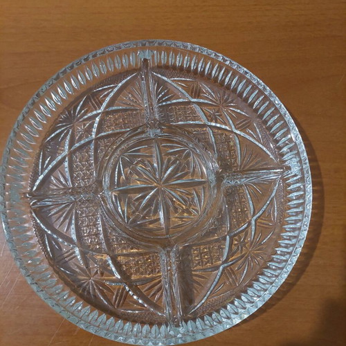 Crystal platter like new for nuts or dessert