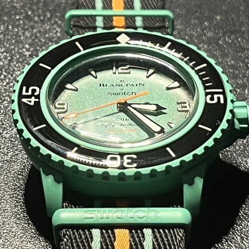 Swatch x BlancPain Fifty Phantoms full set like new, green bioceramic watch