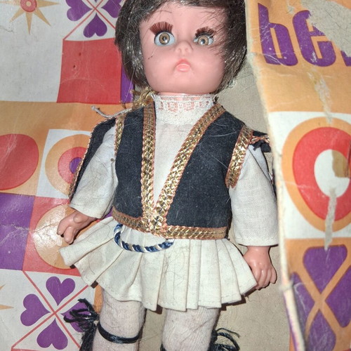 Greek Tsoulias Doll used with its box