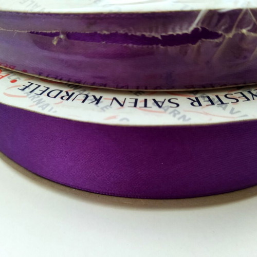 Satin ribbons new, 2 rolls 200 meters purple double-sided