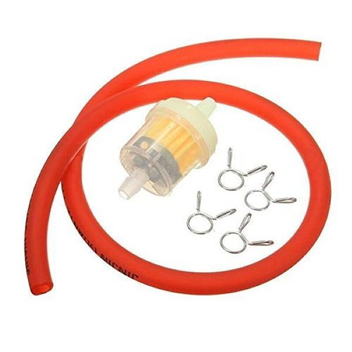 Motorcycle fuel filter new with hose and clip set