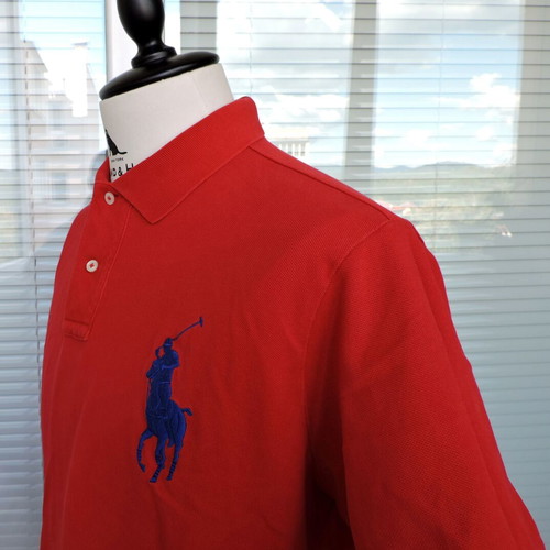 Polo Ralph Lauren Big Pony Red Polo Shirt used, Custom Fit, Men's L