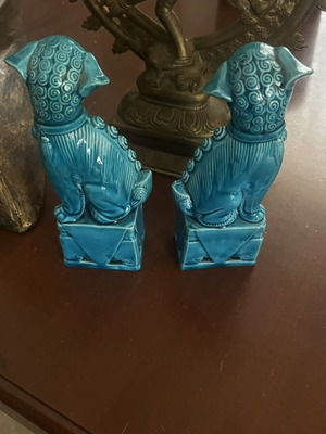 Antiques blue figurines and Shiva statue like new