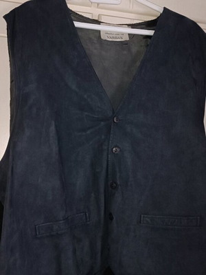 Men's velour vest Vardas used, blue, XXL