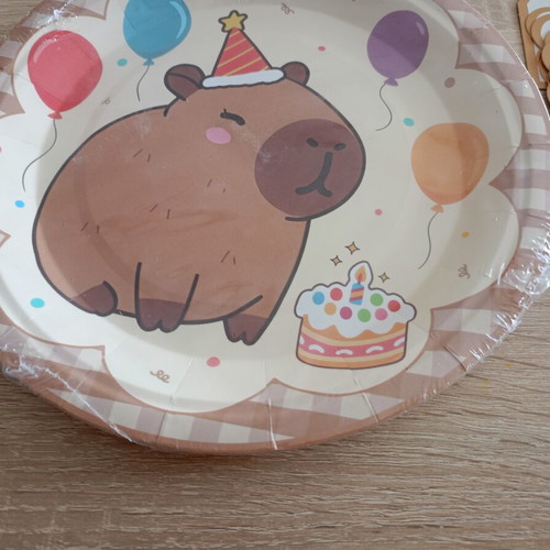 Capybara Party Set with 10 Paper Plates and 12 Invitations new