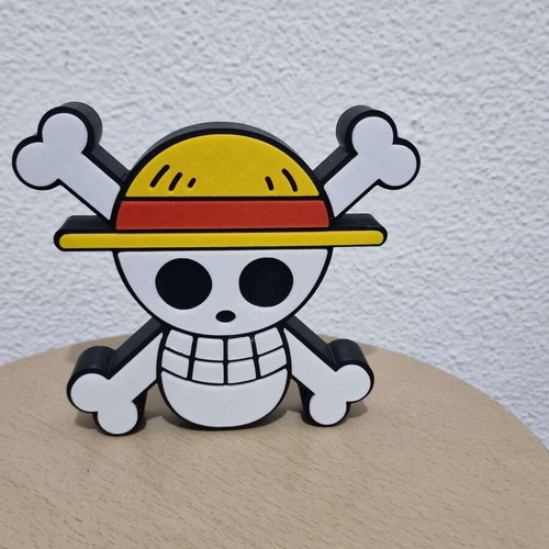 One Piece Logo Jolly Roger Luffy 3D print made of new PLA plastic