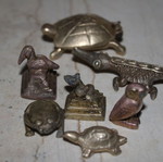 African metal precision scale weights, turtle 5.5x4 cm, 1980