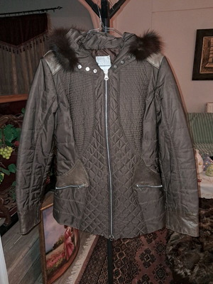 Women's long jacket Enrico Coveri used, brown, size 46