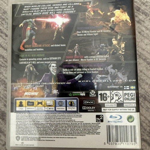 Mortal Kombat vs DC Universe PS3 game like new