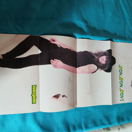 Vintage Michael Jackson Jon Bon Jovi Poster used from 1988 magazine