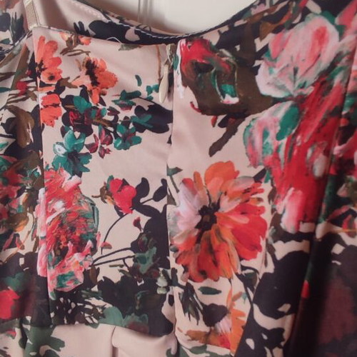 Floral Dress size S like new with adjustable straps nude rose
