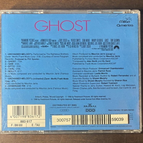 Ghost 1990 Original Motion Picture Soundtrack CD like new