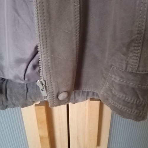 Leather suede women's bomber jacket like new, gray, size M