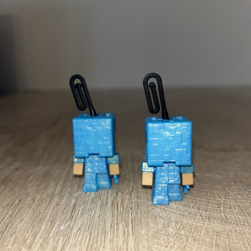 Minecraft Steve diamond armor figures pack of 2 like new
