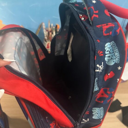 Spiderman preschool trolley school bag