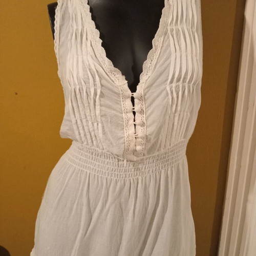 Kai Ya sleeveless blouse M 100% cotton new, white