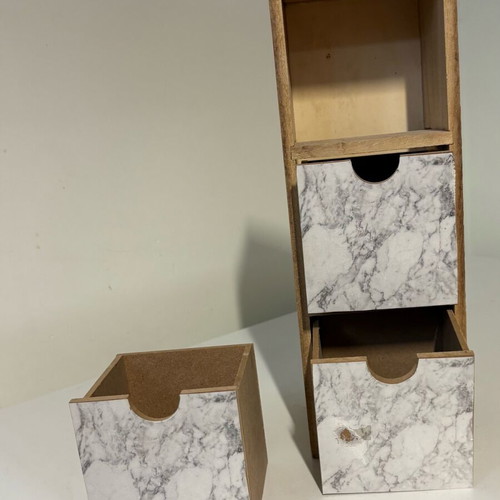 Wooden drawer organizer with 3 drawers