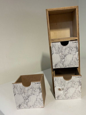 Wooden drawer organizer with 3 drawers