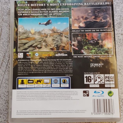 Battle for the Pacific PS3 like new