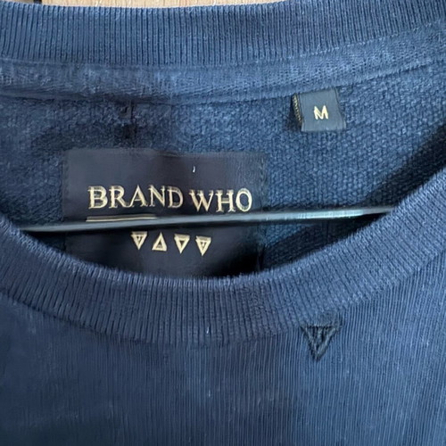 Blue sweatshirt with embroidery brand who medium like new