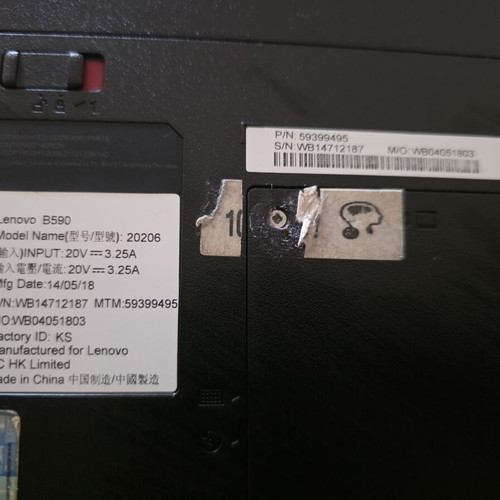 Lenovo B590 20206 laptop used, Intel Pentium, 15.6" HD, 6GB RAM, 240GB SSD