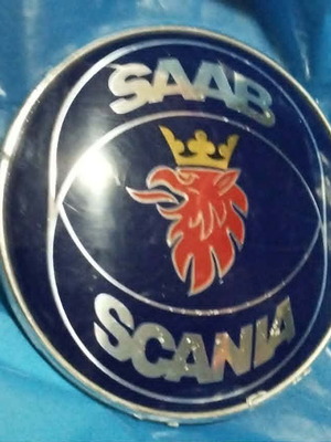 Vintage original Saab Scania badge used, 90s decade for Saab 93 - 900 9000