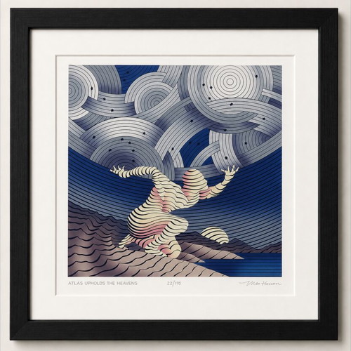 John Martineau Atlas Upholds The Heavens signed print