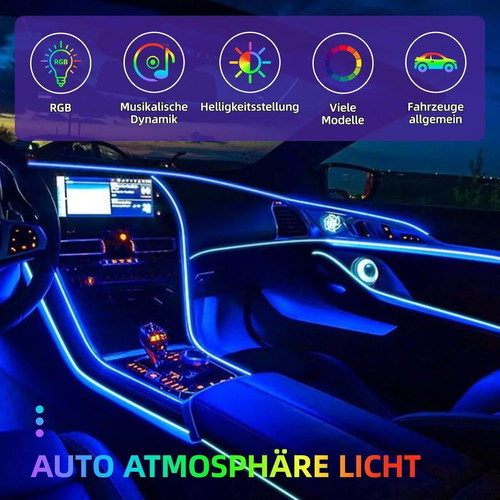CISSIYOG QCFWDFWD 6-in-1 RGB ambient LED car lighting with smartphone control