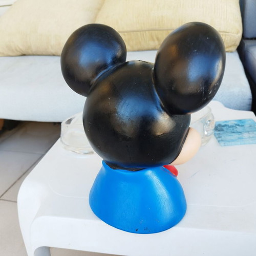 Plastic Mickey Mouse vintage piggy bank used 1971