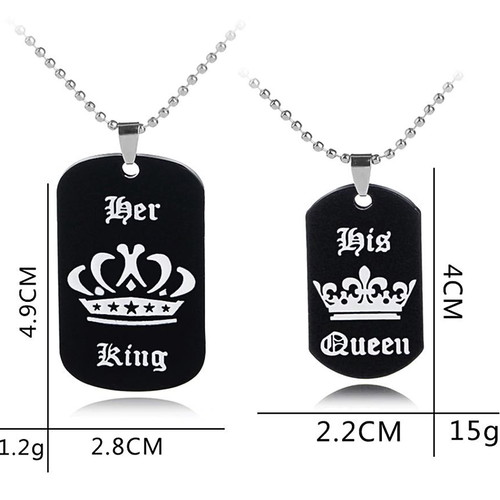 King & Queen stainless steel pendant set new