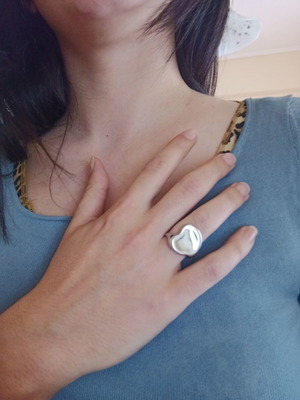 Visetti ring and bracelet set like new, stainless steel, silver color