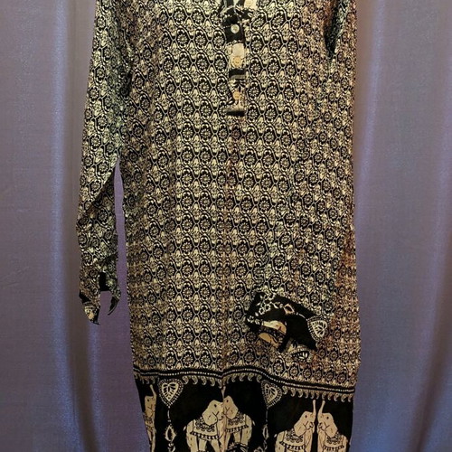 Dress new, 100% cotton, white and black, size L