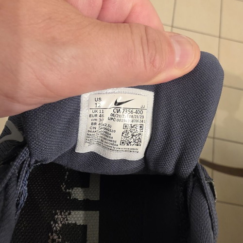 Nike Air Zoom Pegasus 38 athletic shoes used, size 46, gray and blue