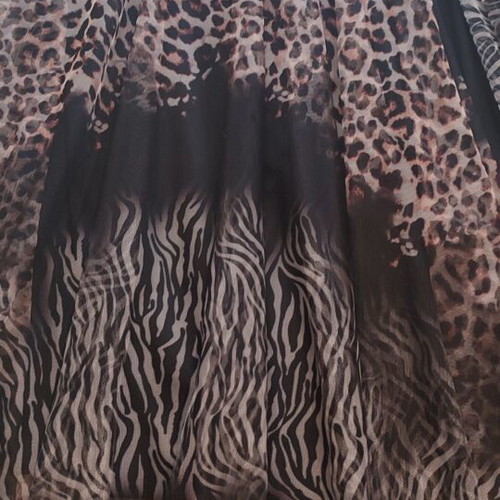 Maxi skirt flared animal print tulle new, one size