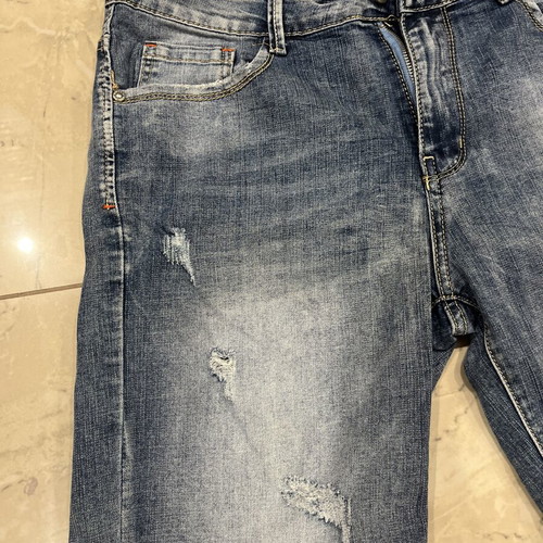 Men's denim shorts like new, size M, grey