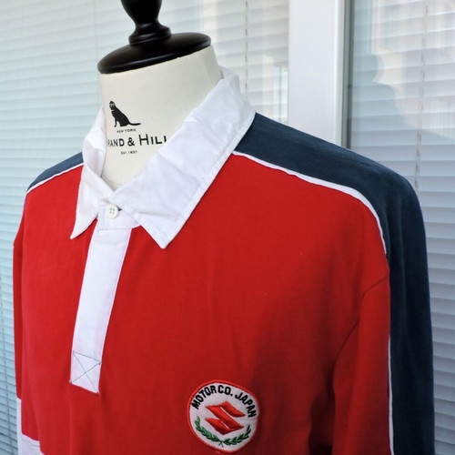 Suzuki Vintage Longsleeve Rugby Polo Shirt used, size L/XL