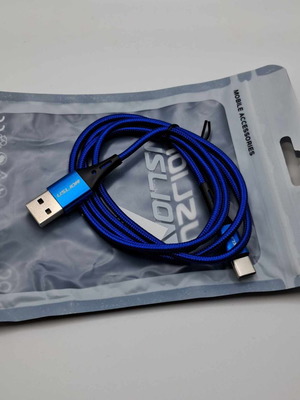 Nylon πλεγμένο καλώδιο τύπου C 1μ μπλε καινούργιο