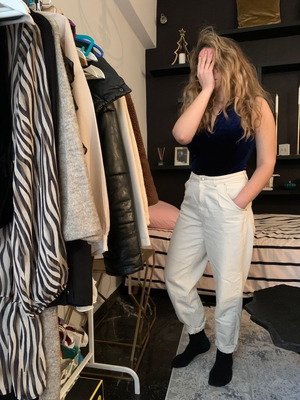 Mango beige mom jeans used, size 38